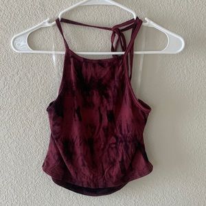 Full Tilt Halter Crop Top Size M NWT
Black/Burgundy Tie Dye